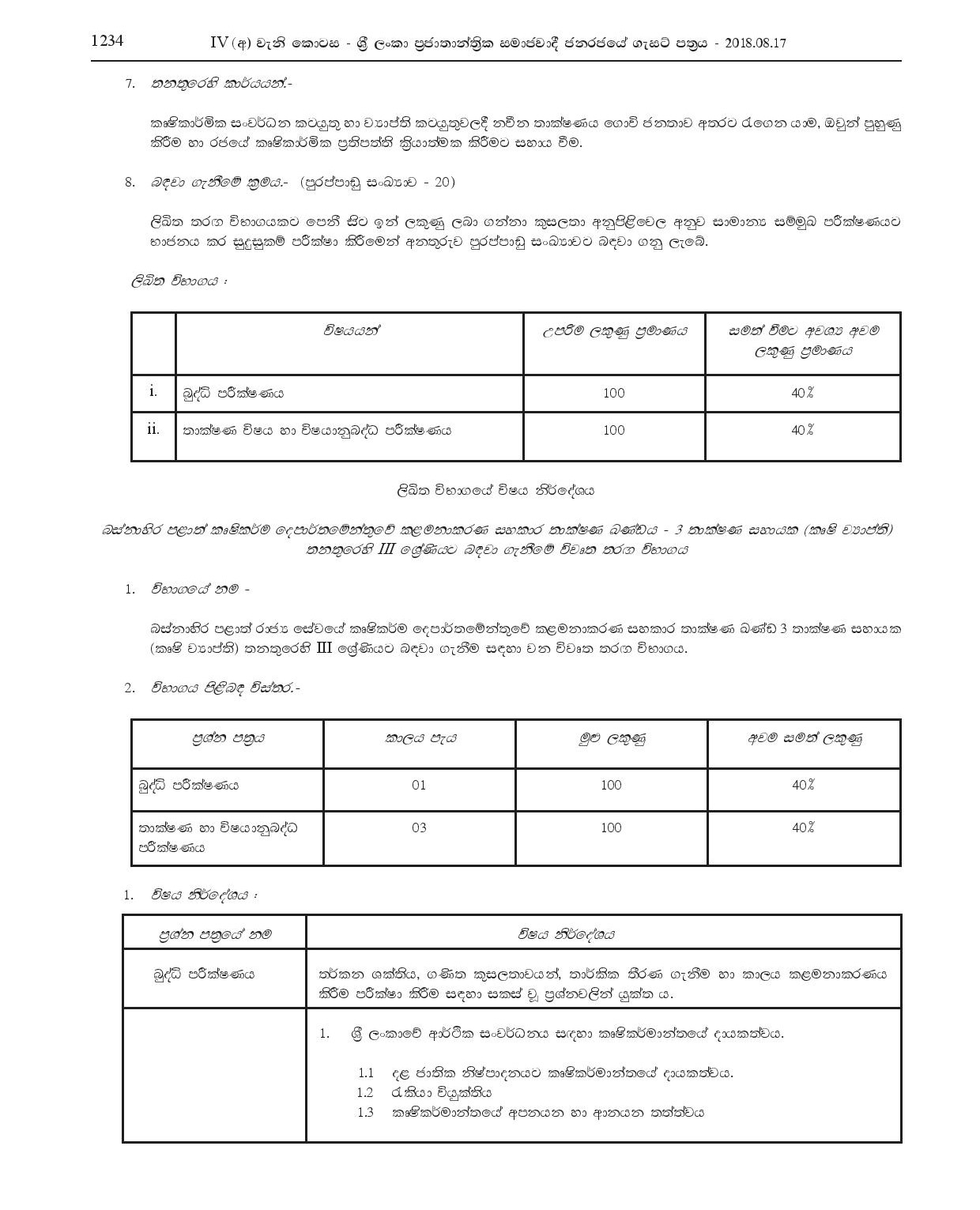 Technical Assistant (Agriculture Extension) - Western Provincial Agriculture Department